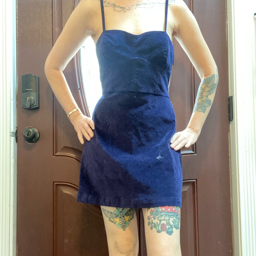 Urban Outfitters Blue Velvet Mini Dress
